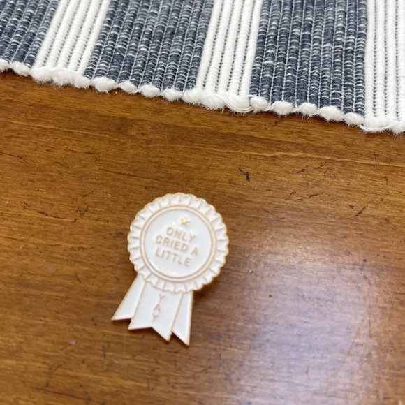 Only Cried A Little | YAY | White Enamel Pin | Fanny Pack Pin | Backpack Pin - Picture 3 of 7